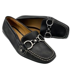 Cole Haan Black Loafers with Silver Accents